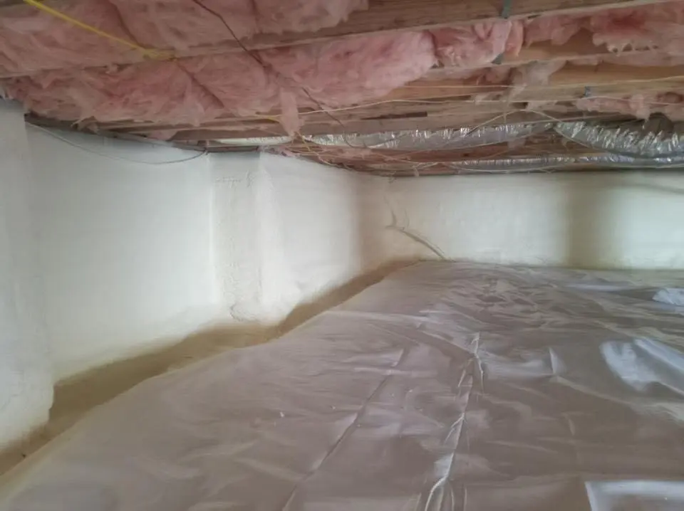 Crawl space encapsulation with closed-cell spray foam for Attic Insulation in Edgemere